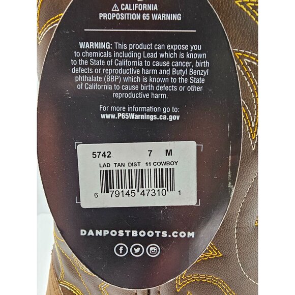 Laredo Women's Kadi Distressed Tan Leather Western Boots 5742 Size 7 M - Picture 10 of 13